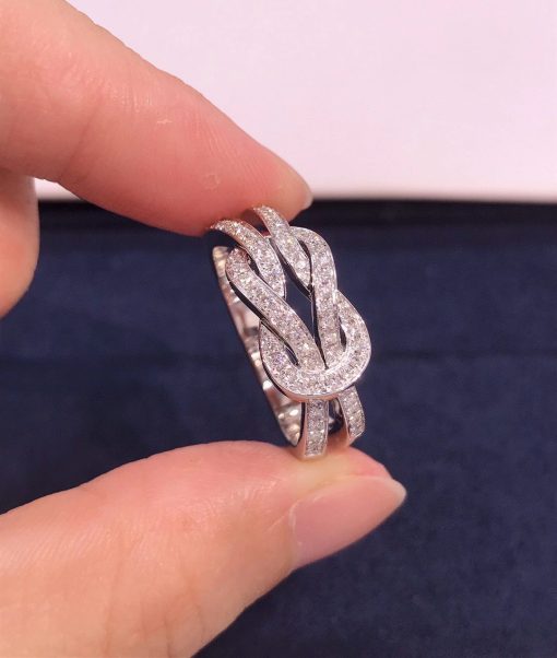 Fred Chance Infinie Ring Medium Model 18k White Gold and Diamonds 4B0869