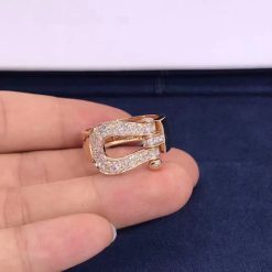 Fred Force 10 Ring Large Model 18k Pink Gold and Diamonds 4B0411