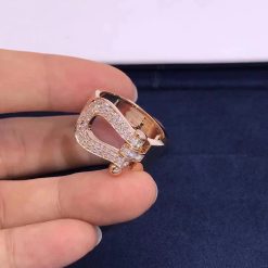 Fred Force 10 Ring Large Model 18k Pink Gold and Diamonds 4B0411