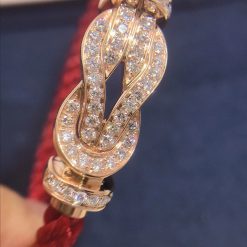 Fred Chance Infinie Bracelet Pink Gold and Diamonds Large Model Red Cable 0B0102-6B0217