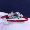 Fred Force 10 Bracelet white gold and diamonds large model Red Cable 0B0026-6B0217