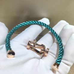 Fred Force 10 Bracelet Rose Gold Large Model and Riviera Blue Corderie 0B0007- 6B1178