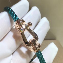 Fred Force 10 Bracelet Rose Gold Large Model and Riviera Blue Corderie 0B0007- 6B1178