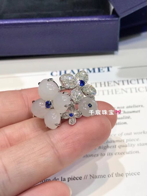 Chaumet Hortensia white chalcedony and White Diamonds Ring 082947