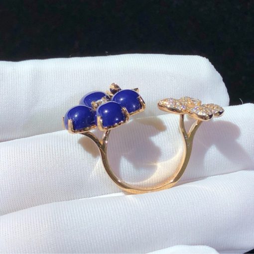 Chaumet Hortensia Pink Gold Diamonds and Lapis lazuli Ring