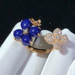 Chaumet Hortensia Pink Gold Diamonds and Lapis lazuli Ring