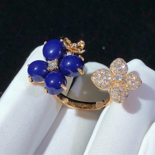 Chaumet Hortensia Pink Gold Diamonds and Lapis lazuli Ring