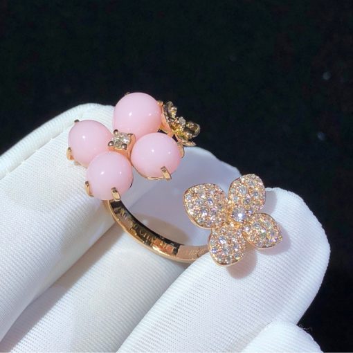 Chaumet Hortensia Pink Gold Diamonds and Opal Ring