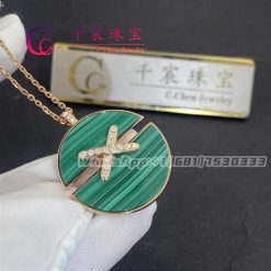 Chaumet Jeux De Liens Harmony Large Model Pendant Rose Gold And Malachite 084423