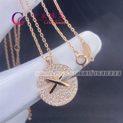 Chaumet Jeux De Liens Harmony Medium Model Pendant Rose Gold And Diamonds 085435 18mm