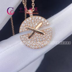 Chaumet Jeux De Liens Harmony Medium Model Pendant Rose Gold And Diamonds 085435 18mm