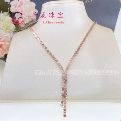 Chaumet Asymetrical Bee My Love Necklace In Rose Gold 083989