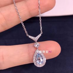 Chaumet Josephine Aigrette white gold aquamarine and diamond pendant 083315