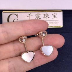 Chopard Happy Hearts Earrings, Ethical Rose Gold Mother-of-Pearl 83A082-5301