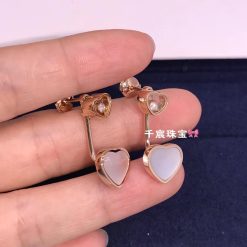 Chopard Happy Hearts Earrings, Ethical Rose Gold Mother-of-Pearl 83A082-5301