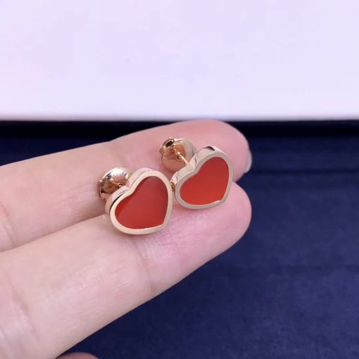 Chopard My Happy Hearts Single Earring Ethical Rose Gold Carnelian 83A086-5802