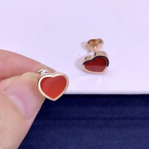 Chopard My Happy Hearts Single Earring Ethical Rose Gold Carnelian 83A086-5802