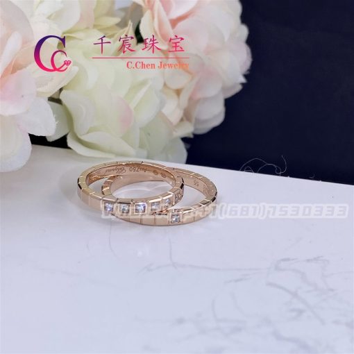 Chopard Ice Cube Diamond Ring 18K Rose Gold @827702-1259