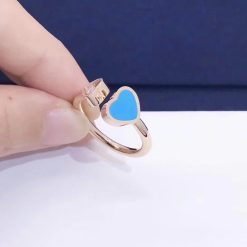 Chopard Happy Hearts Ring Rose Gold Turquoise Stone @829482-5400