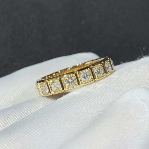 Chopard Ice Cube Ring Yellow Gold Half-Set Diamonds @829834-0039