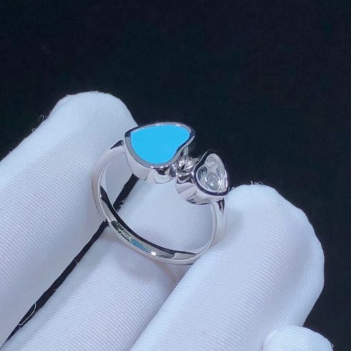 Chopard Happy Hearts White Gold Turquoise Diamond Ring 829482-1400