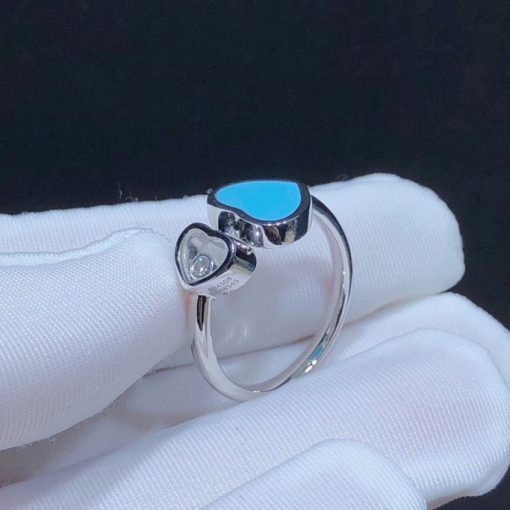 Chopard Happy Hearts White Gold Turquoise Diamond Ring 829482-1400