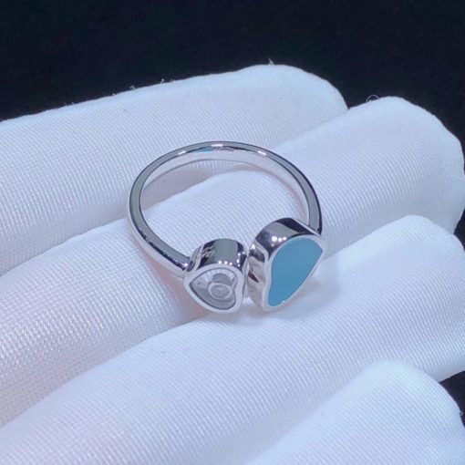 Chopard Happy Hearts White Gold Turquoise Diamond Ring 829482-1400