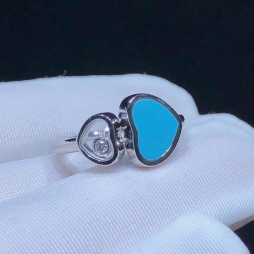 Chopard Happy Hearts White Gold Turquoise Diamond Ring 829482-1400