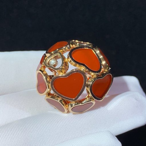 Chopard Happy Hearts Rose Gold Red Stone Diamond Ring