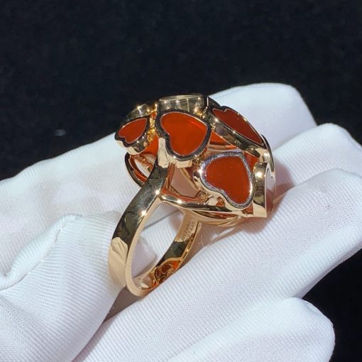 Chopard Happy Hearts Rose Gold Red Stone Diamond Ring