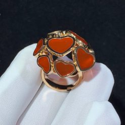 Chopard Happy Hearts Rose Gold Red Stone Diamond Ring