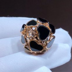 Chopard Happy Hearts Rose Gold Onyx Diamond Ring