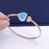 Chopard Happy Hearts Bangle Rose Gold Turquoise Stone @857482-5400