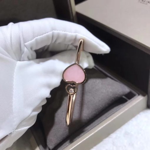 Chopard Happy Hearts Bangle Rose Gold Pink Opal @857482-5620