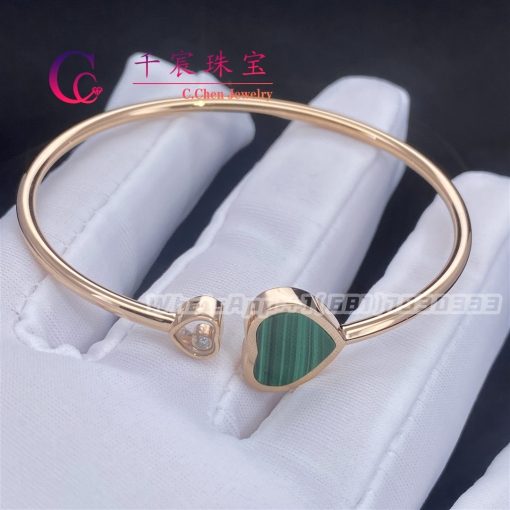 Chopard Happy Hearts Bangle Rose Gold Malachite @857482-5110