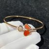 Chopard Happy Hearts Wings Bangle Rose Gold Red Stone @85A083-5800