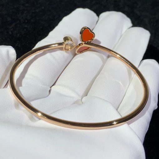 Chopard Happy Hearts Wings Bangle Rose Gold Red Stone @85A083-5800