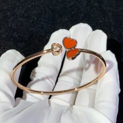 Chopard Happy Hearts Wings Bangle Rose Gold Red Stone @85A083-5800