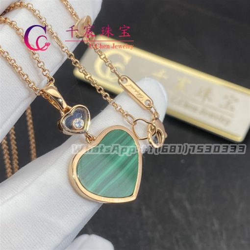 Chopard Happy Hearts Pendant Rose Gold Malachite 797482-5151