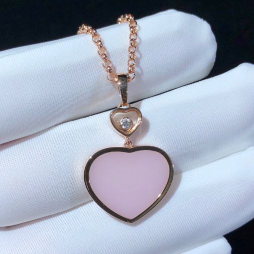 Chopard Happy Hearts Pendant Rose Gold Pink Opal 797482-5620