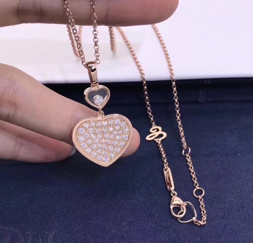 Chopard Happy Hearts Pendant Rose Gold Diamonds 797482-5009