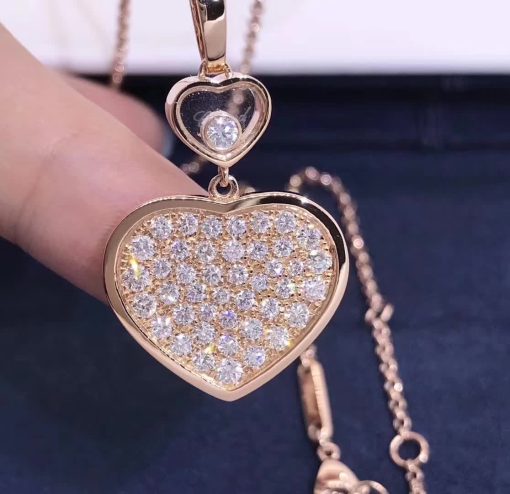 Chopard Happy Hearts Pendant Rose Gold Diamonds 797482-5009