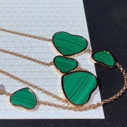 Chopard Happy Hearts Sautoir Necklace Rose Gold Malachite 817482-5103