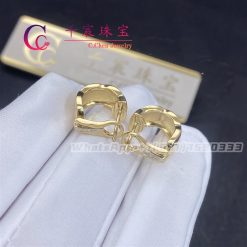 Chanel Coco Crush Earrings Quilted Motif In 18K Yellow Gold J11134