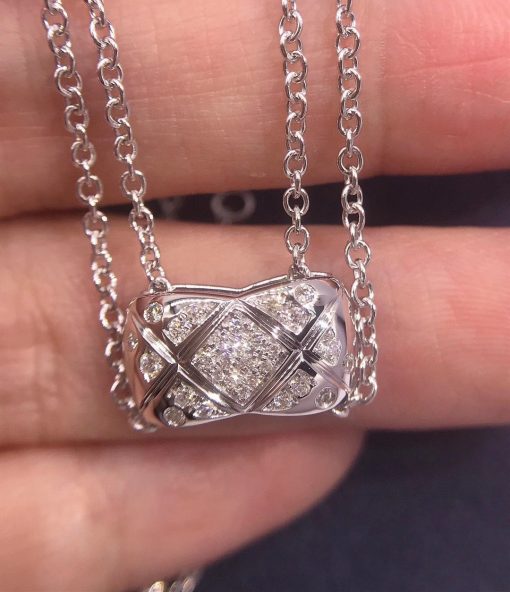 Chanel 18K White Gold Coco Crush Diamond Necklace