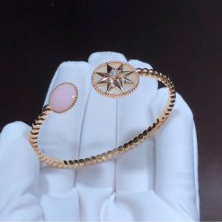 Dior Rose Des Vents Bracelet Diamond Pink Opal Open Cuff Bracelet