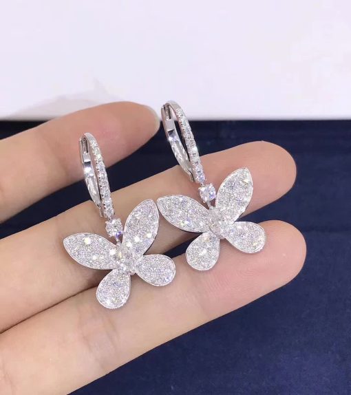 Graff Pavé Butterfly Mini Diamond Drop Earrings RGE1167