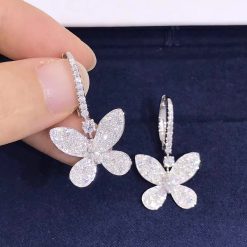 Graff Pavé Butterfly Mini Diamond Drop Earrings RGE1167