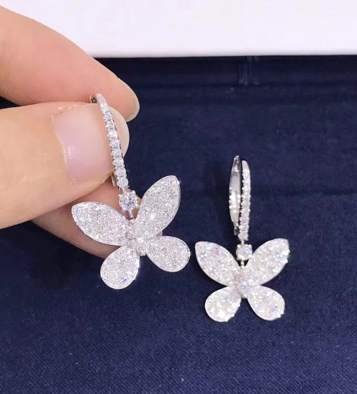 Graff Pavé Butterfly Mini Diamond Drop Earrings RGE1167