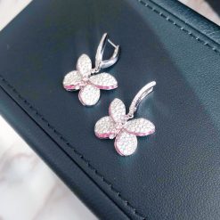 Graff Baby Princess Butterfly Earrings with Diamonds and Pink and Purple Sapphires RGE1184